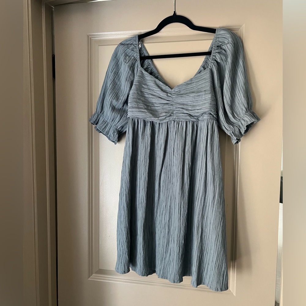 Blue Ruched Dress